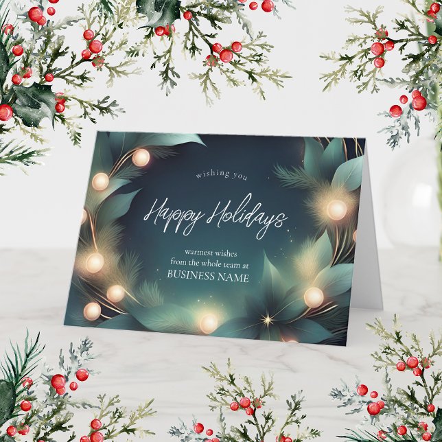 Tarjeta De Agradecimiento Logo de la Wreath navideña moderna de la compañía (Subido por el creador)