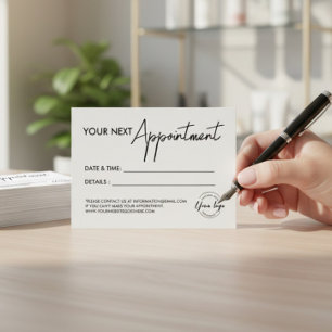 Tarjeta De Agradecimiento Logo de Modern Custom Business Próxima cita