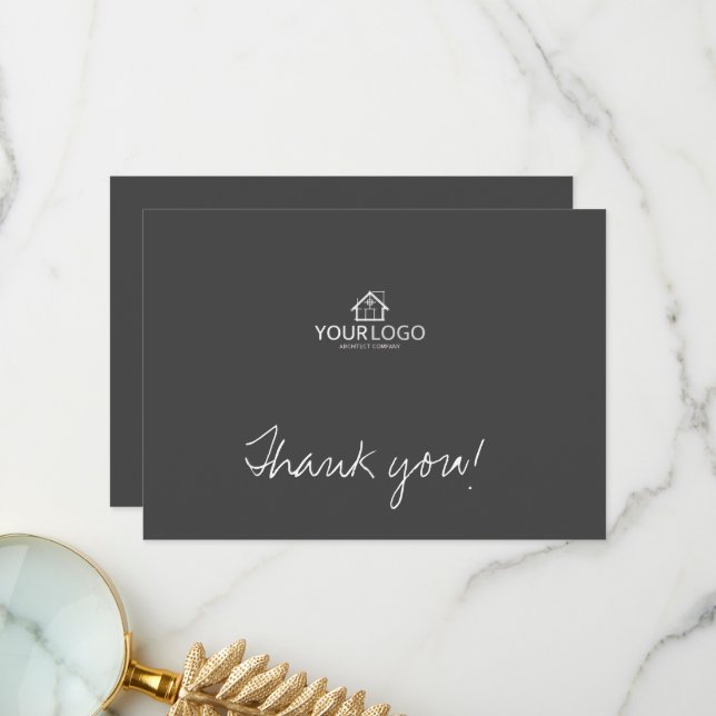 Tarjeta De Agradecimiento Logo de Personalizado corporativo de Arquitecto (Anverso/Reverso In Situ)