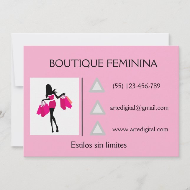 TARJETA DE AGRADECIMIENTO LOGO DE ROPA (Anverso)