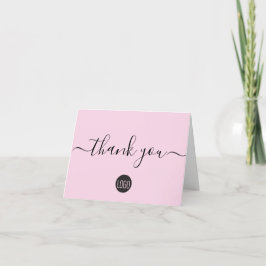 Tarjeta De Agradecimiento Logo de Simple Pink Business