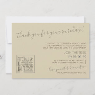 Tarjeta De Agradecimiento Logo del Personalizado marrón Código QR Instruccio