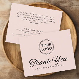 Tarjeta De Agradecimiento Logo del personalizado rosa Rubor en medios social