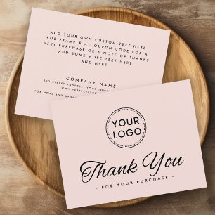 Tarjeta De Agradecimiento Logo del personalizado rosa Rubor en medios social