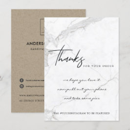 TARJETA DE AGRADECIMIENTO LOGO EMPRESARIAL DE MARBLE STONE TEXTURE