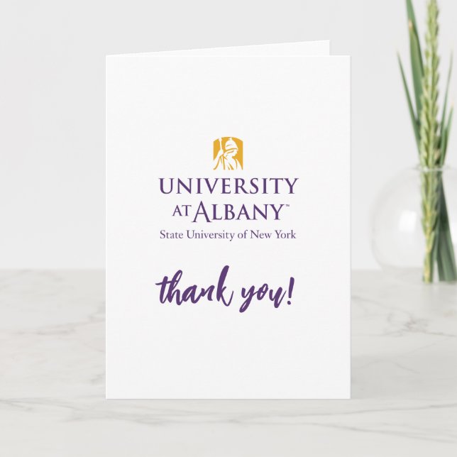 Tarjeta De Agradecimiento Logo icónico de la Universidad de Albany (Anverso)