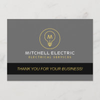 Tarjeta de agradecimiento LOGO MONOGRAMA DE BOMBIL