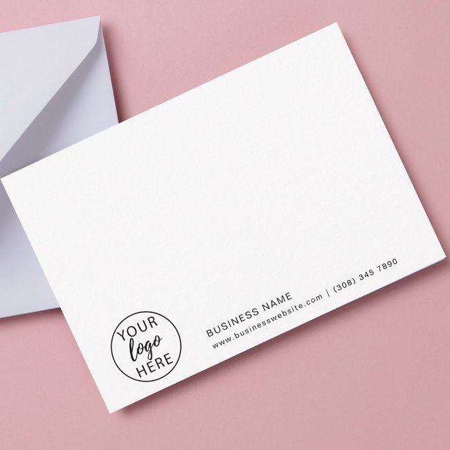 Tarjeta De Agradecimiento Logotipo comercial personalizado Elegante (Custom Business Logo Elegant Thank You Card)