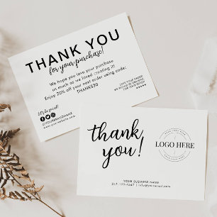 Tarjeta De Agradecimiento Logotipo de la Compañía de Negocios Gracias Pedido
