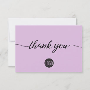Tarjeta De Agradecimiento Logotipo de Lavender morado Negocio Cliente Gracia