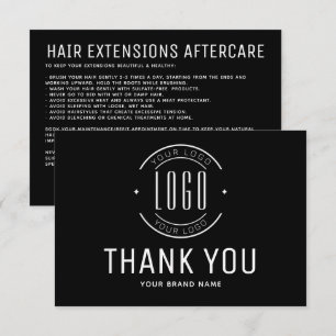 Tarjeta De Agradecimiento logotipo de negocio de cuidado posterior de extens