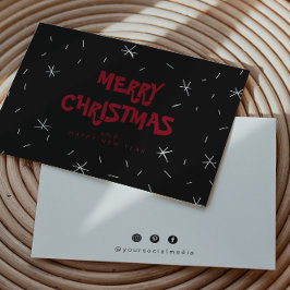 Tarjeta De Agradecimiento Logotipo de nieve plana Cajas navideñas para navid