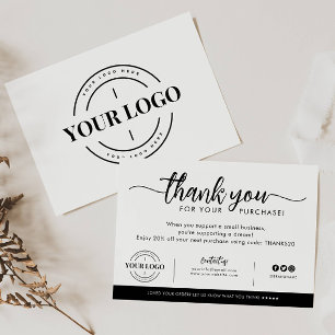 Tarjeta De Agradecimiento Logotipo de personalizado Business Company Gracias
