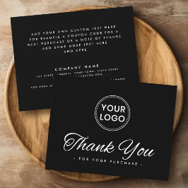 Tarjeta De Agradecimiento logotipo de personalizado medios sociales negro ta