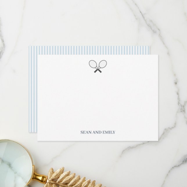 Tarjeta De Agradecimiento Logotipo de raqueta de tenis personalizada Papeler (Anverso/Reverso In Situ)
