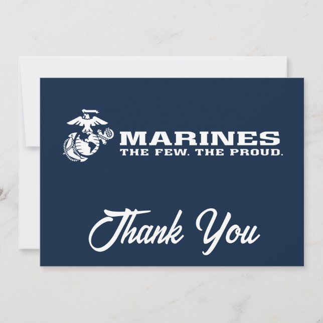 Tarjeta De Agradecimiento Logotipo de USMC The Few The Proud - Blanco (Anverso)