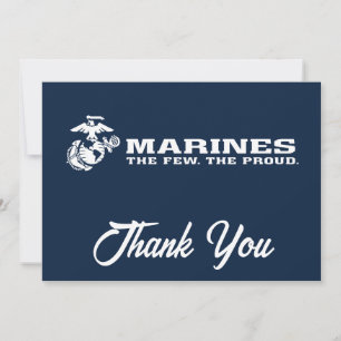 Tarjeta De Agradecimiento Logotipo de USMC The Few The Proud - Blanco