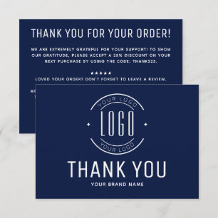 Tarjeta De Agradecimiento logotipo empresarial de marca personalizado modern
