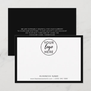 Tarjeta De Agradecimiento Logotipo Empresarial Personalizado