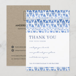 TARJETA DE AGRADECIMIENTO LOGOTIPO EMPRESARIAL TRIANGULAR DE PATRÓN TRIBAL