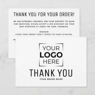 Tarjeta De Agradecimiento logotipo moderno personalizado de negocio branded