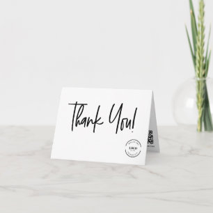 Tarjeta De Agradecimiento Logotipo personalizado de negocio minimalista y có