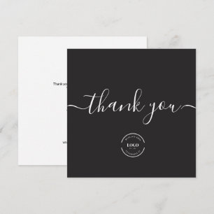 Tarjeta De Agradecimiento Logotipo personalizado moderno blanco y negro para