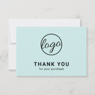 Tarjeta De Agradecimiento Logotipo turquesa moderno simple personalizado de
