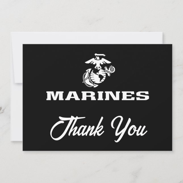 Tarjeta De Agradecimiento Logotipo USMC apilado - blanco (Anverso)