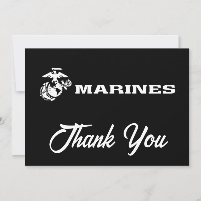 Tarjeta De Agradecimiento Logotipo USMC - Blanco (Anverso)