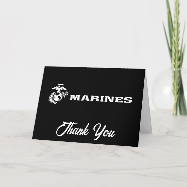 Tarjeta De Agradecimiento Logotipo USMC - Blanco (Anverso)