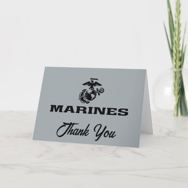 Tarjeta De Agradecimiento Logotipo USMC Logotipo negro apilado (Anverso)