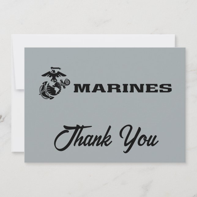 Tarjeta De Agradecimiento Logotipo USMC Logotipo negro apilado (Anverso)