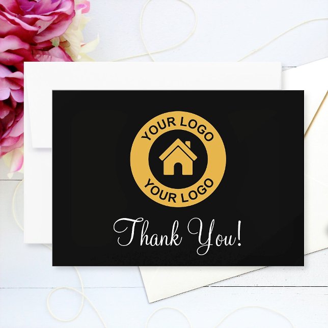Tarjeta De Agradecimiento Logotipo Y Mensaje De Negocios De personalizado (Subido por el creador)