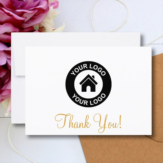 Tarjeta De Agradecimiento Logotipo Y Mensaje De Negocios De personalizado (Subido por el creador)