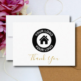 Tarjeta De Agradecimiento Logotipo Y Mensaje De Negocios De personalizado