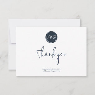 Tarjeta De Agradecimiento Logotipo y sitio web de clientes de negocios simpl
