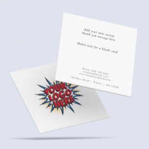 Tarjeta De Agradecimiento Logotipo y texto Personalizado Cargar sencillo mod