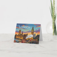 Londres Inglaterra Arte de Viaje Vintage