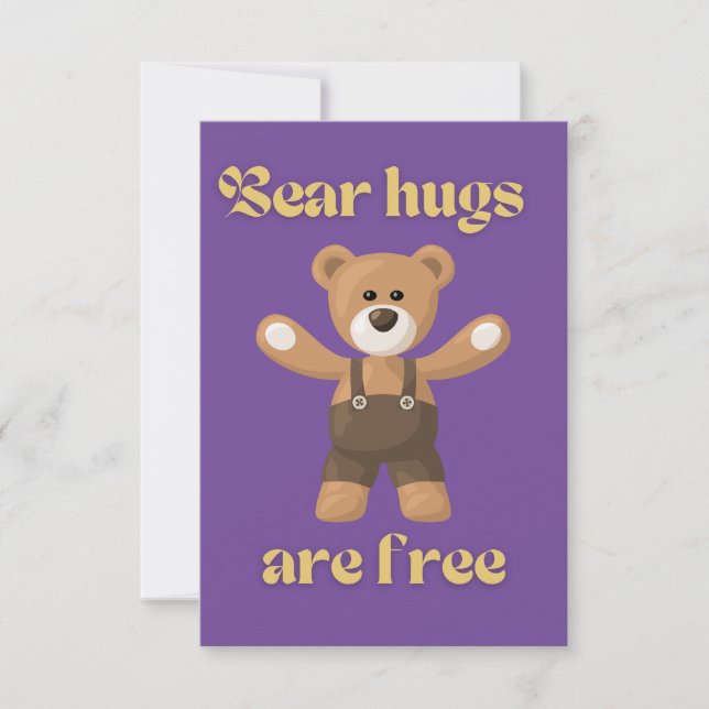 Tarjeta De Agradecimiento Los abrazos de oso son gratuitos (Anverso)