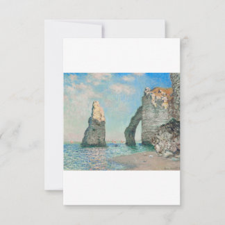 Tarjeta De Agradecimiento Los acantilados en Etretat 1885 por Claude Monet