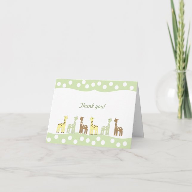 Tarjeta De Agradecimiento Los amigos Baby Shower de la jirafa le agradecen (Anverso)