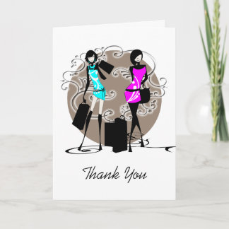 Tarjeta De Agradecimiento Los amigos de chicas femeninos de la moda