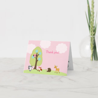 Tarjeta De Agradecimiento Los amigos del bosque del arbolado doblados le