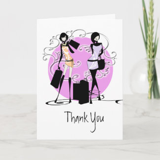 Tarjeta De Agradecimiento Los amigos femeninos de la moda de los chicas