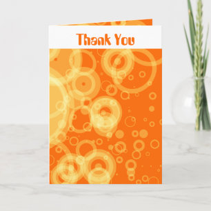 Tarjeta De Agradecimiento Los anillos retros anaranjados le agradecen