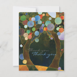 Tarjeta De Agradecimiento Los árboles de amor Azul Boda moderno Gracias