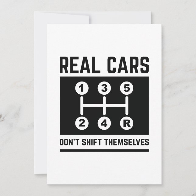 Tarjeta De Agradecimiento Los autos reales no se cambian a sí mismos (Anverso)