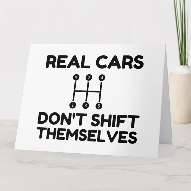 Tarjeta De Agradecimiento Los Autos Reales No Se Mueven Divertidos (Anverso)