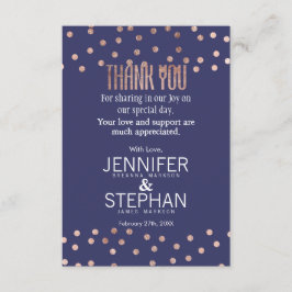 Tarjeta De Agradecimiento Los azules marinos ligeros de los lunares color de